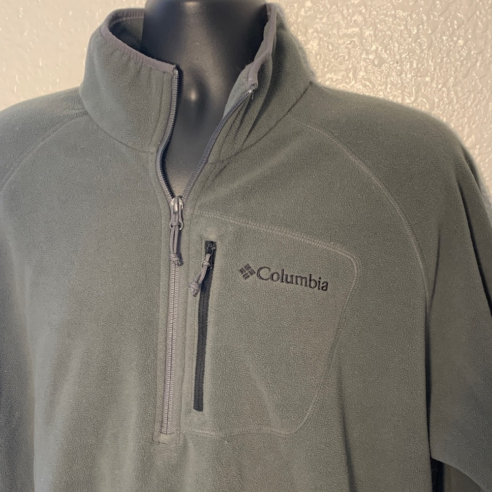Men’s Columbia XL Charcoal Fleece Half-Zip Pullover - Picture 3 of 6